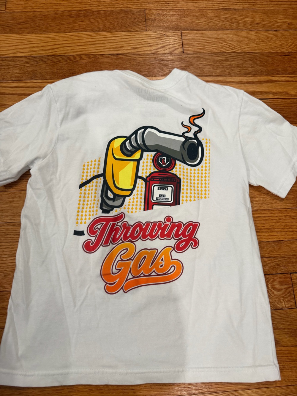 Baseball Lifestyle 101 Throwing Gas Youth Medium T Shirt